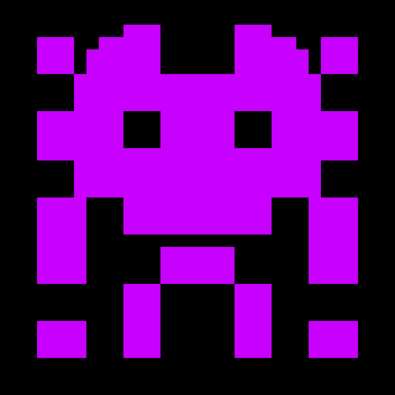 Little Invader - Blue procedurally generated pixel art NFT