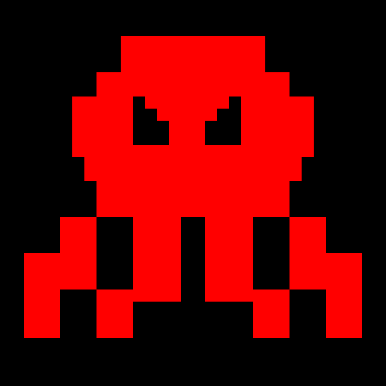 Little Invader - Red procedurally generated pixel art NFT